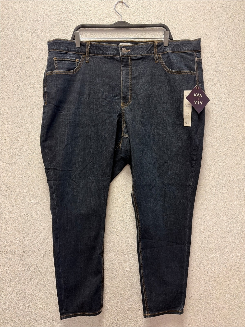 Ava & Viv Women's Dark Wash Skinny Jeans Plus Size 22 #916